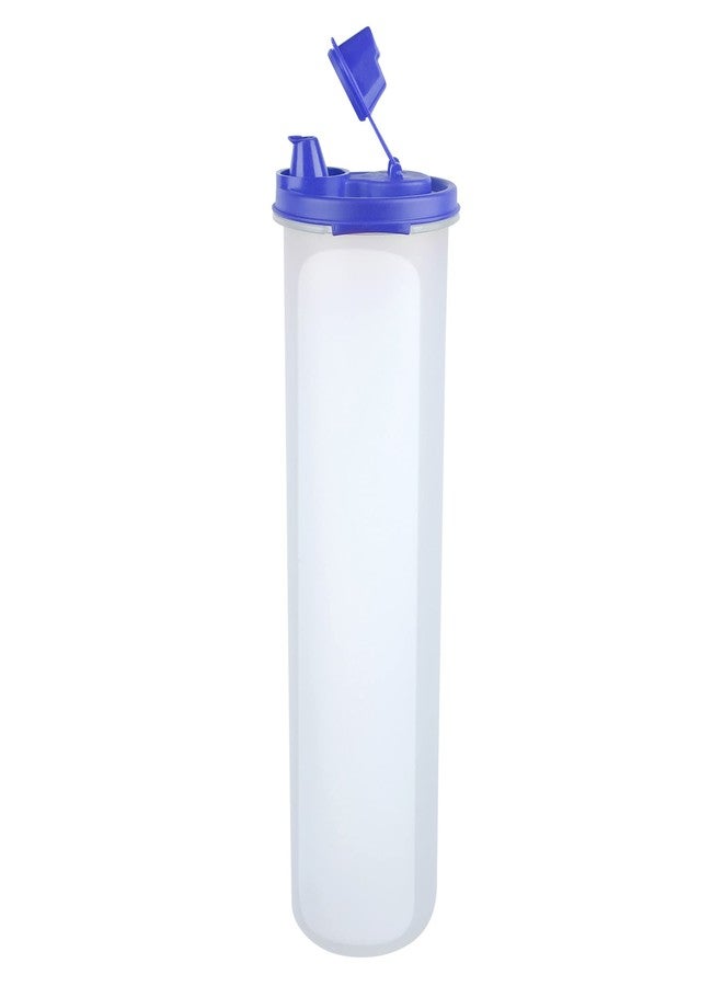 Cutting EDGE Plastic Oil Air-Tight & Leak-Resistant Round Modular Container - for Vinegar, Oils, Water - Easy Flow, BPA-Free, Refrigerator Safe (1100ML, Blue) - Image 3